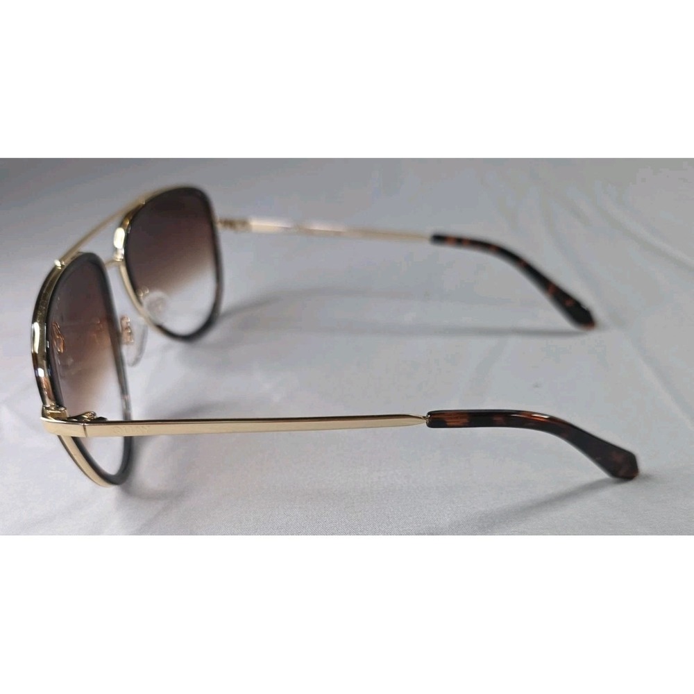 QUAY Australia "All In" Aviator Sunglasses – Tortoise Shell & Gold Frame W/ Case - Picture 5 of 16